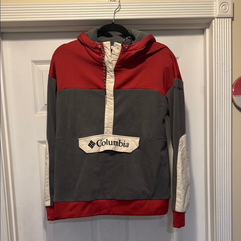 Columbia Two-Tone Red and Gray Hoodie